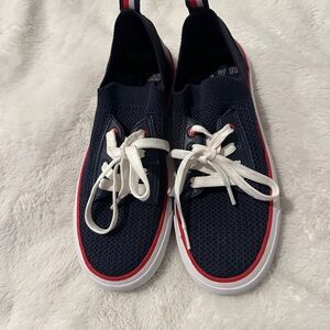 Tommy Hilfiger Navy Blue Sneakers with White and Red Accents